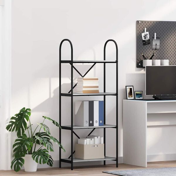 vidaXL Reg&aacute;l na knihy Siv&yacute; Sonoma 60 x 30 x 146 cm Kompozitn&eacute; drevo