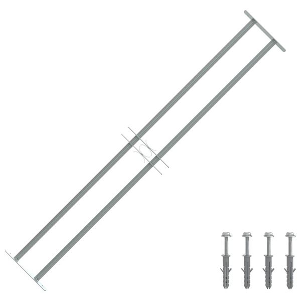 Nastaviteľná bezpečnostná okenná mreža s 2 priečkami 1000-1500 mm