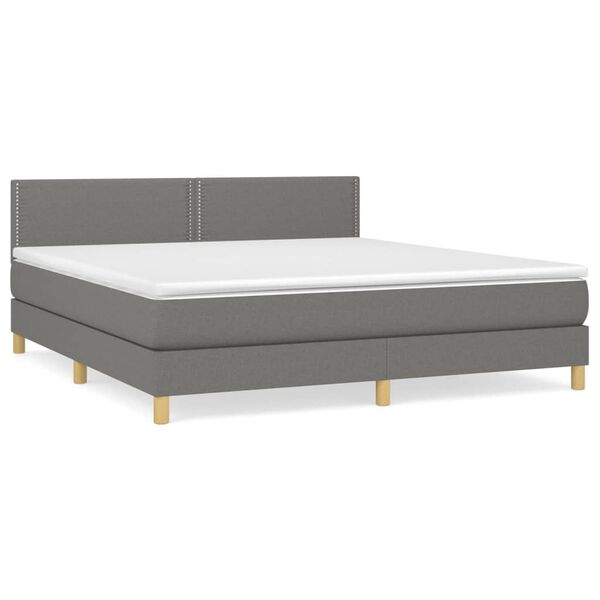 vidaXL Boxspring posteľ s matracom tmavosiv&aacute; 180x200 cm l&aacute;tka