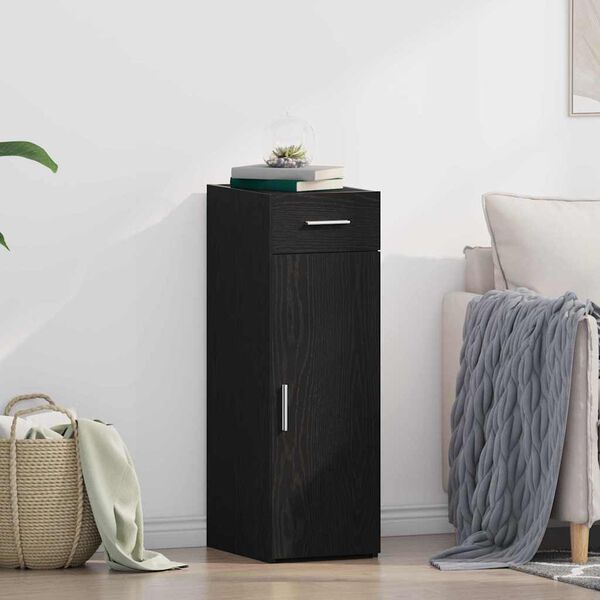 vidaXL Serv&iacute;rovacia skriňa so z&aacute;suvkou Čierny dub 30 x 42,5 x 93 cm