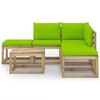 vidaXL 6-dielna z&aacute;hradn&aacute; sedacia s&uacute;prava, jasnozelen&eacute; podložky