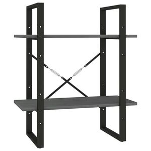 vidaXL Knižnica s 2 policami siv&aacute; 60x30x70 cm mas&iacute;vna borovica