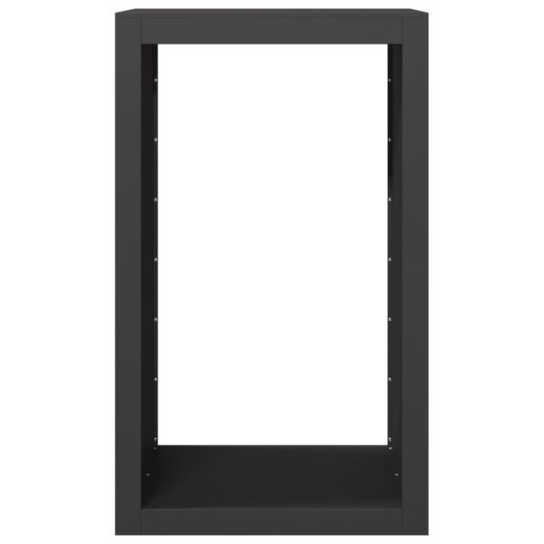 vidaXL Reg&aacute;l na krbov&eacute; drevo, čierny 60x40x100 cm, oceľ