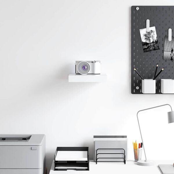 vidaXL Pl&aacute;vaj&uacute;ca n&aacute;stenn&aacute; polica, biela 23x23,5x3,8 cm, MDF