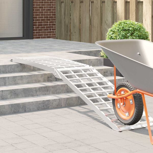 vidaXL Nakladacia rampy Strieborná 230 x 44 x 13 cm Hliník