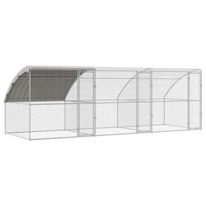 vidaXL Klietka pre sliepky 3 ks Strieborn&aacute; 600 x 200 x 200 cm