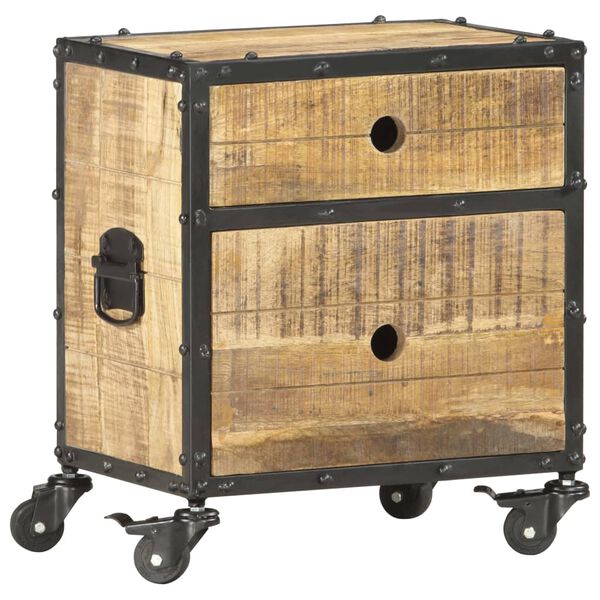 vidaXL Nočn&yacute; stol&iacute;k 40x30x50 cm surov&eacute; mas&iacute;vne mangovn&iacute;kov&eacute; drevo