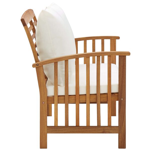 vidaXL Záhradná lavička s podložkami 119 cm, akáciový masív