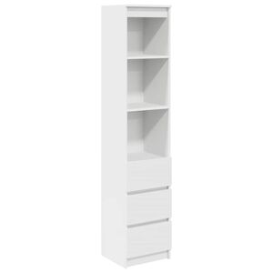 vidaXL Highboard White 37,5x35x180 cm Kon&scaron;trukt&eacute;rske drevo