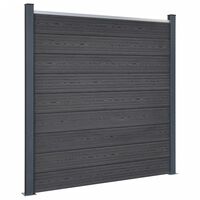 vidaXL Sada plotových panelov sivá 180x186 cm WPC