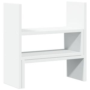 vidaXL Stolov&yacute; organiz&eacute;r nastaviteľn&yacute; biely 40x17x41 cm kompozit.drevo
