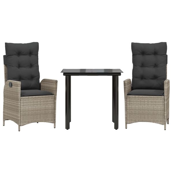 vidaXL 5-dielna záhradná jedálenská sada vankúše bledosivá polyratan