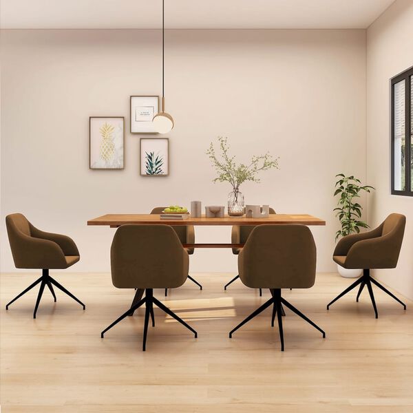 vidaXL Jed&aacute;lensk&eacute; stoličky 6 ks, hned&eacute;, zamat