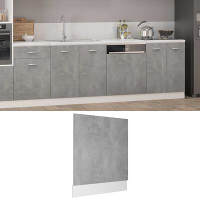 vidaXL Dvierka na umývačku, betónovo sivé 59,5x3x67 cm, drevotrieska