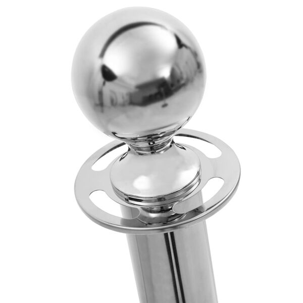 vidaXL 3-dielna sada VIP vymedzovac&iacute;ch stĺpikov nehrdzavej&uacute;ca oceľ strieborn&aacute;