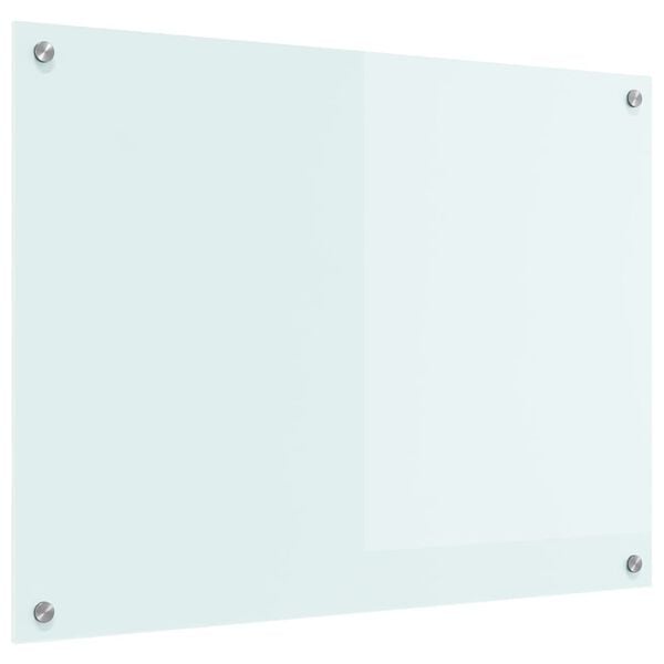 vidaXL Kuchynský backsplash Biela 80 x 60 cm tvrdené sklo