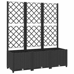 vidaXL Z&aacute;hradn&yacute; kvetin&aacute;č s mriežkou čierny 120x40x136 cm PP