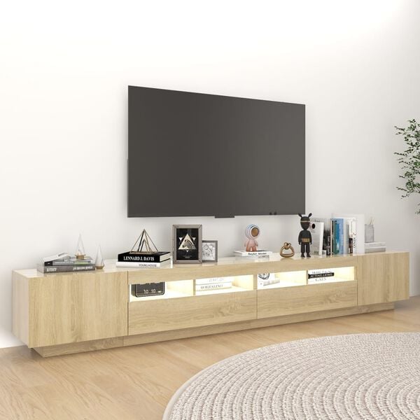 vidaXL TV skrinka s LED svetlami dub sonoma 260x35x40 cm