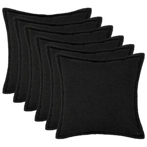 vidaXL Poťah na podložku 6 pcs HOUTEN Čierna 30 x 30 cm Boucl&eacute;