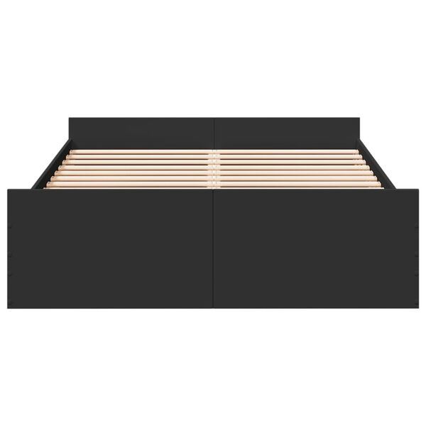 vidaXL Posteľný rám so zásuvkami čierny 140x190 cm kompozitné drevo
