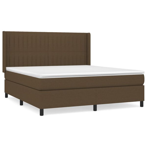 vidaXL Boxspring posteľ s matracom tmavohned&aacute; 180x200 cm l&aacute;tka