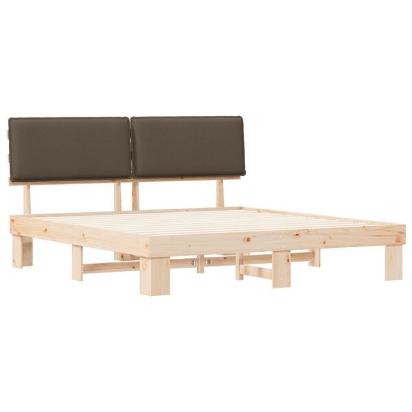 vidaXL R&aacute;m postele s čal&uacute;nen&yacute;m čelom Sivohned&aacute; 200 x 200 cm