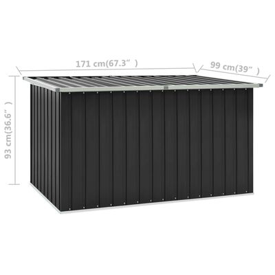 vidaXL Záhradný úložný box antracitový 171x99x93 cm
