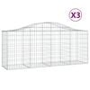 vidaXL Obl&uacute;kov&eacute; gabionov&eacute; ko&scaron;e 3 ks 200x50x80/100cm pozinkovan&eacute; železo