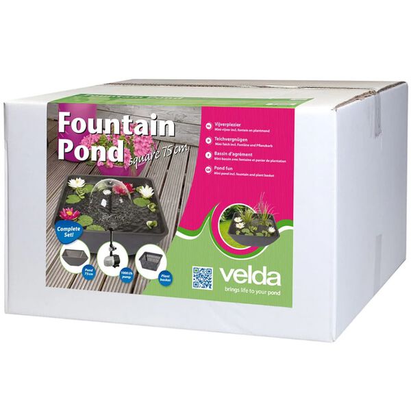 Velda Dekorat&iacute;vne mini jazierko s font&aacute;nou, &scaron;tvorcov&eacute;, 75x75x35 cm, 123516