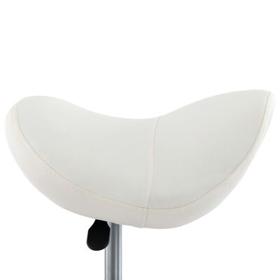 vidaXL Pracovná stolička biela umelá koža