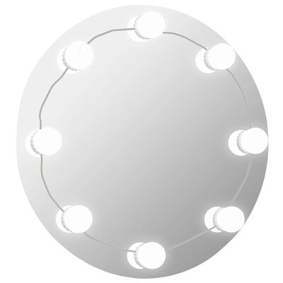vidaXL Nástenné zrkadlo s LED svetlami okrúhle sklo