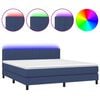 vidaXL Posteľ boxsping s matracom a LED modr&aacute; 160x200 cm l&aacute;tka
