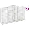 vidaXL Obl&uacute;kov&eacute; gabi&oacute;nov&eacute; ko&scaron;e 2ks 300x50x160/180cm pozinkovan&eacute; železo