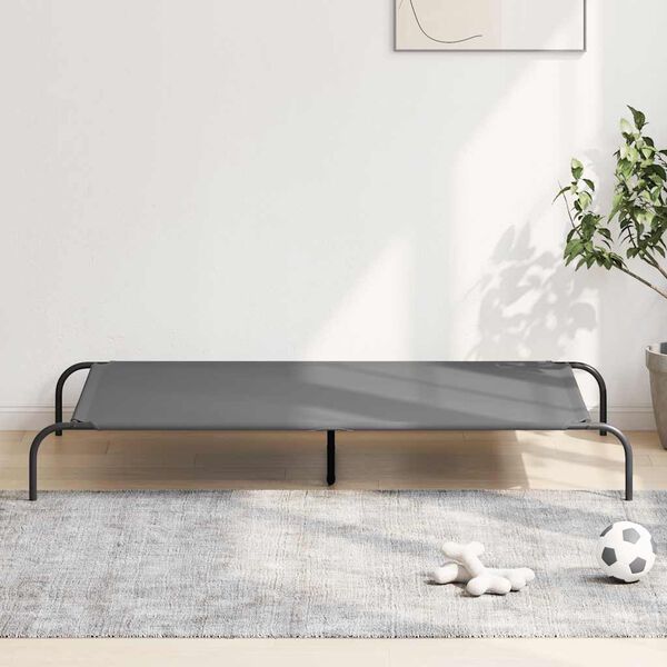 vidaXL vyv&yacute;&scaron;en&aacute; posteľ pre psa &scaron;ed&aacute; 150x90x20 cm Oxford l&aacute;tka a oceľ