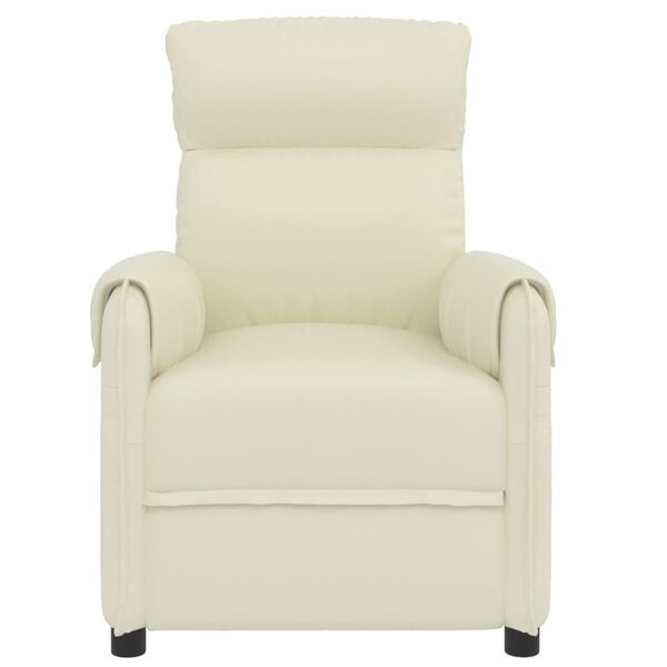 vidaXL Masážne kreslo, krémové, umelá koža