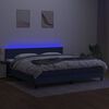 vidaXL Posteľ boxsping s matracom a LED modr&aacute; 200x200 cm l&aacute;tka
