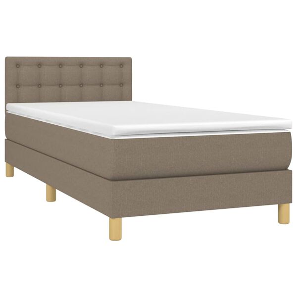 vidaXL Posteľn&yacute; r&aacute;m boxspring s matracom sivohned&yacute; 90x190 cm l&aacute;tka