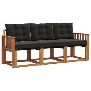 vidaXL Z&aacute;hradn&aacute; s&uacute;prava gaučov s vank&uacute;&scaron;om 3 pcs Pr&iacute;rodn&aacute; a čierna