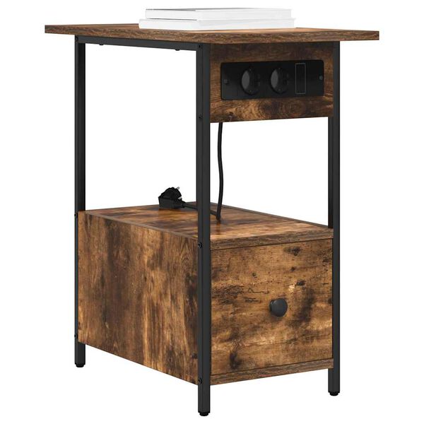 vidaXL Nočn&yacute; stol&iacute;k Dymov&aacute; dub 60 x 30 x 61 cm Kompozitn&eacute; drevo