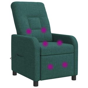 vidaXL Mas&aacute;žne relaxačn&eacute; kreslo Tmavozelen&aacute; L&aacute;tka
