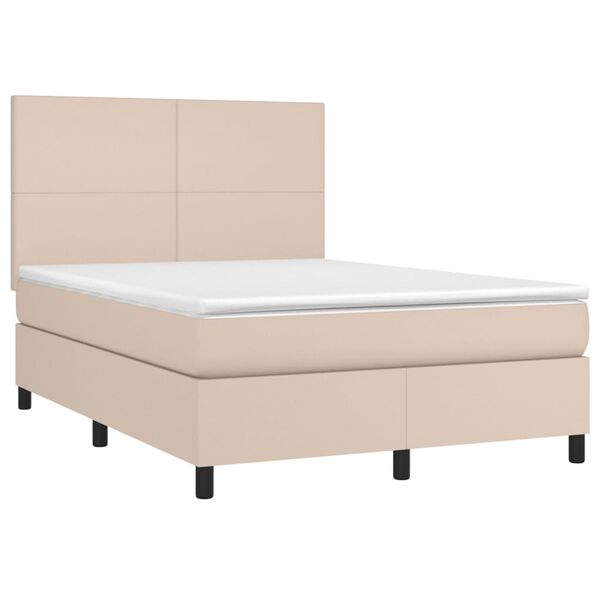 vidaXL Boxspring posteľ s matracom kapuč&iacute;nov&aacute; 140x200 cm umel&aacute; koža