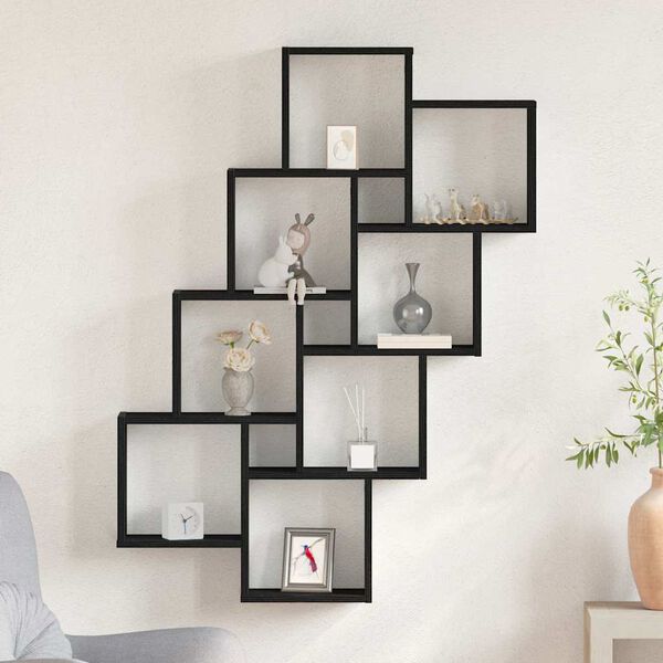 vidaXL Stenn&aacute; polica Čierny dub 90 x 15 x 119,5 cm Kompozitn&eacute; drevo