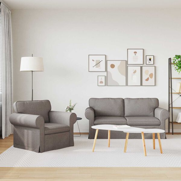 vidaXL Pohovka 140cm 2 pcs Sivohned&aacute; Kov