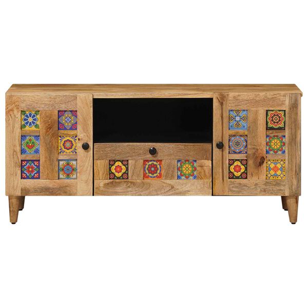 vidaXL TV skrinka Pr&iacute;rodn&aacute; 105 x 33,5 x 46 cm Mas&iacute;vne mango drevo