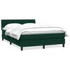 vidaXL Posteľn&yacute; r&aacute;m boxsping s matracom tmavozelen&yacute; 160x210 cm zamat