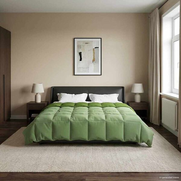 vidaXL Letn&aacute; prikr&yacute;vka &Scaron;nurovan&yacute; Zelen&aacute; 200 x 200 cm Mikrovl&aacute;kno