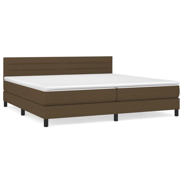 vidaXL Boxspring posteľ s matracom tmavohned&aacute; 200x200 cm l&aacute;tka