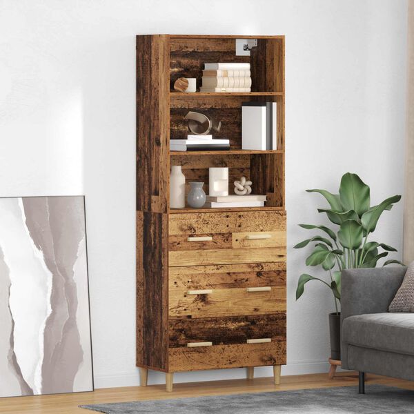 vidaXL Highboard Star&eacute; drevo 69,5 x 32,5 x 180 cm Kompozitn&eacute; drevo