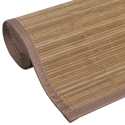 Obdĺžnikový hnedý bambusový koberec 80x200 cm