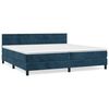 vidaXL Posteľn&yacute; r&aacute;m boxsping s matracom tmavomodr&yacute; 200x200 cm zamat